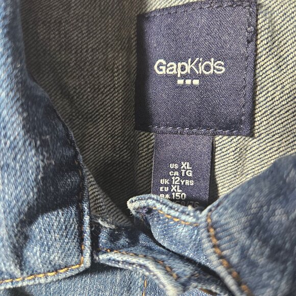 GapKids Denim Jacket XL 12yrs Blue Long Sleeve Button-Up Classic Style - Picture 3 of 4